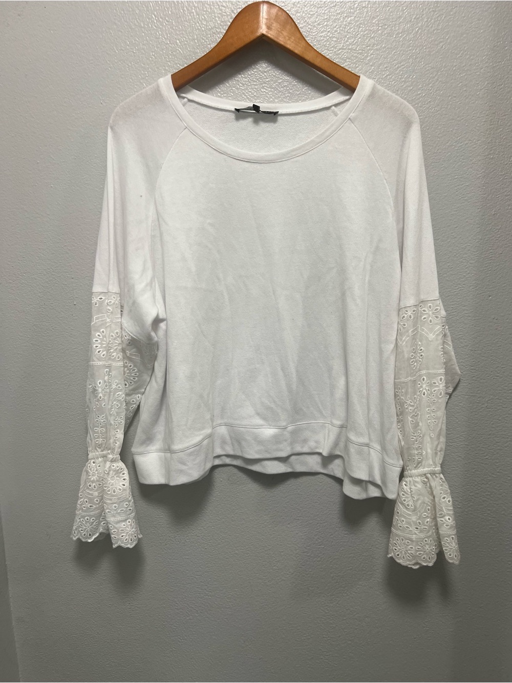 Generation Love White Eyelet Bell Sleeve Pullover